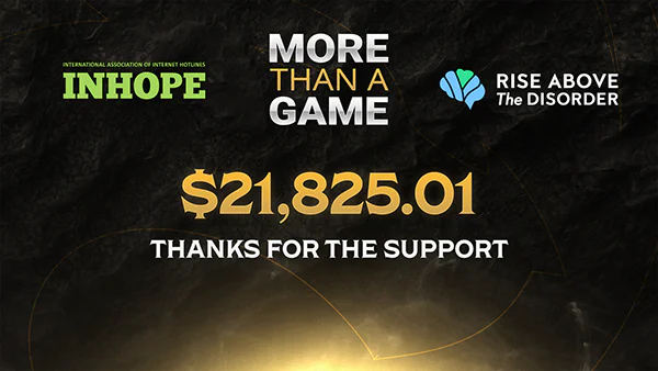 Echo fundraising graphic showing a donation total for Rise Above the Disorder