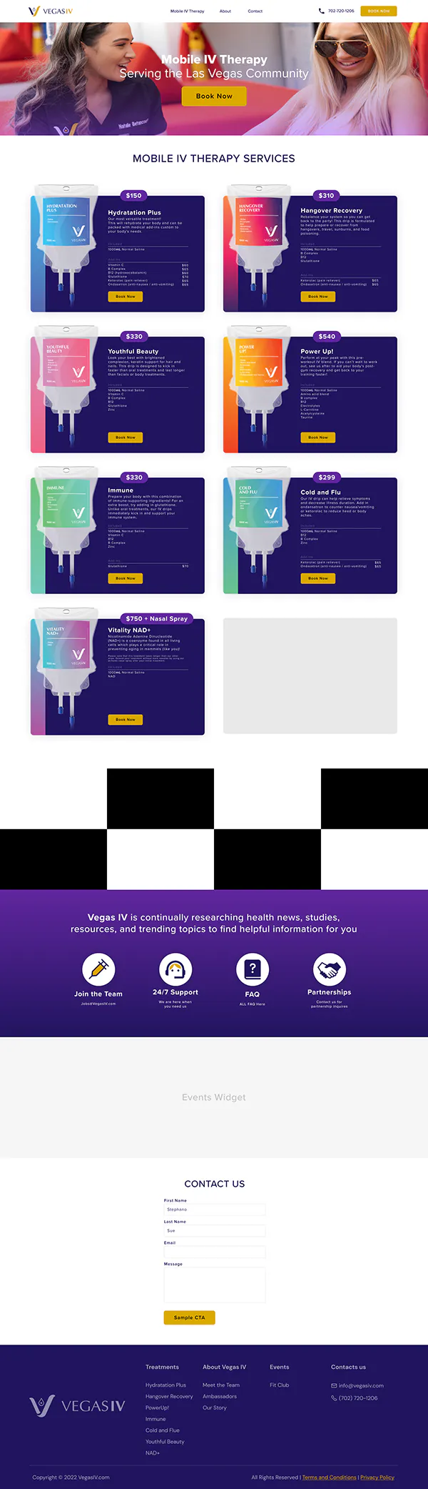 Vegas IV mobile website layout