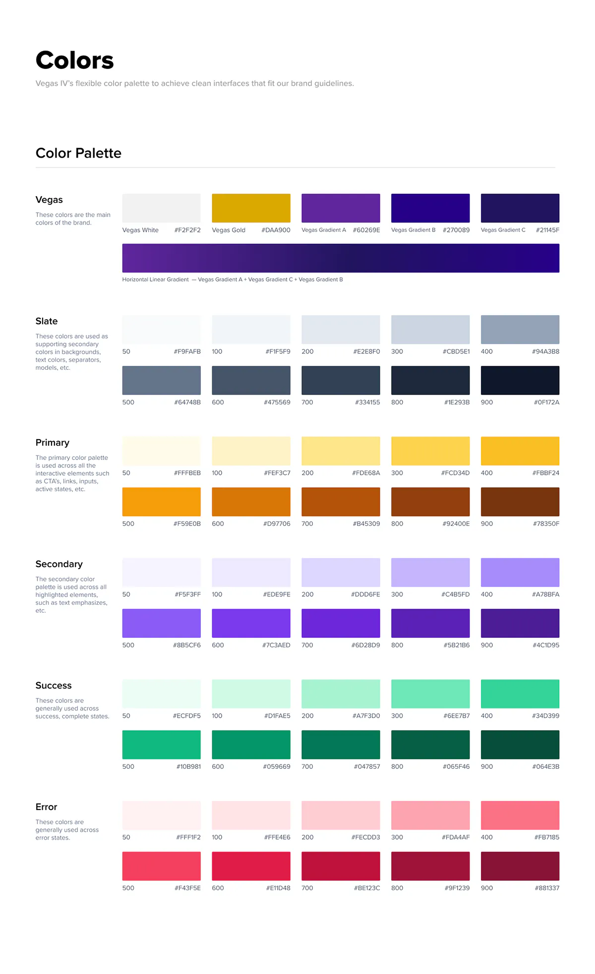 Vegas IV digital color palette