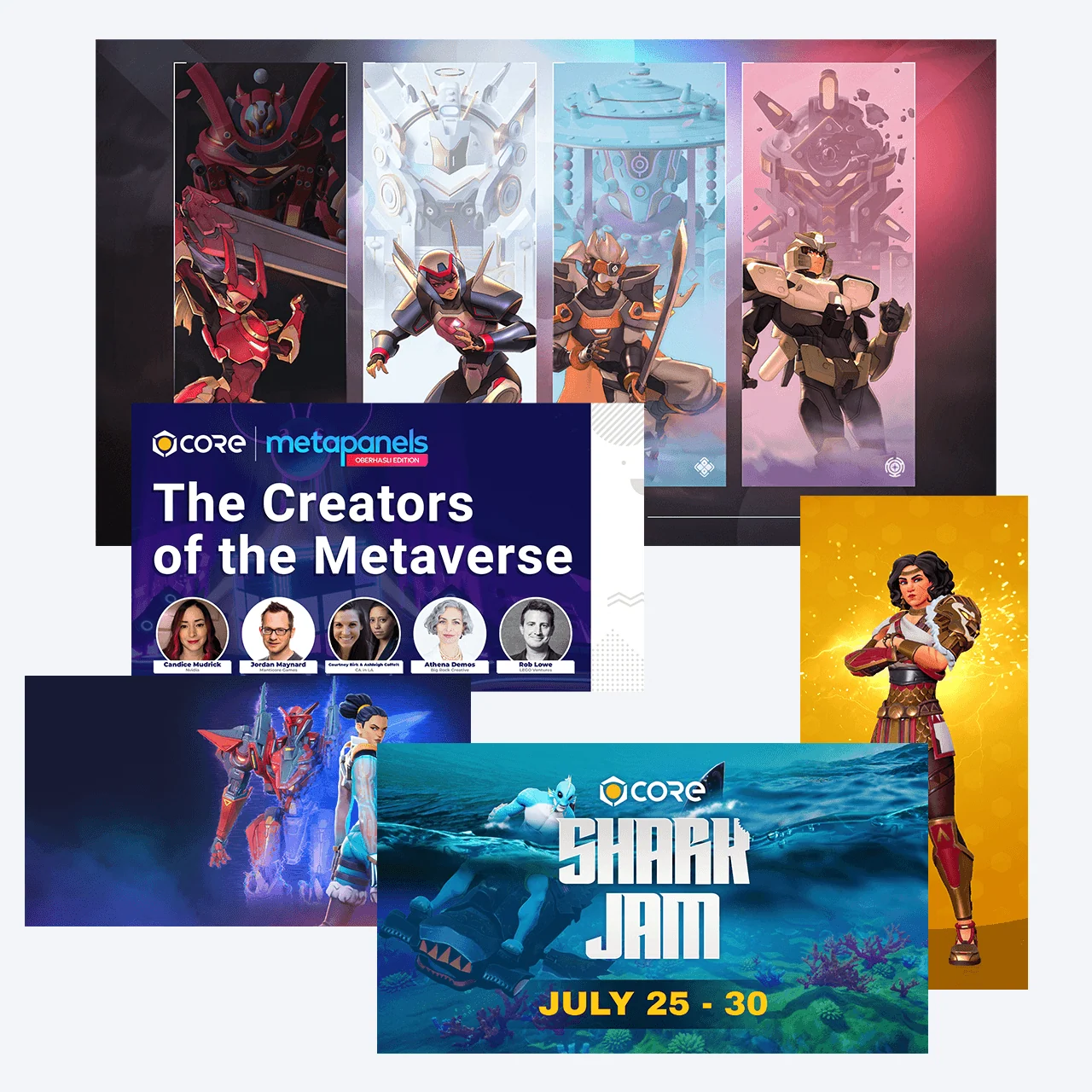 Collection of Core creator and event campaign graphics