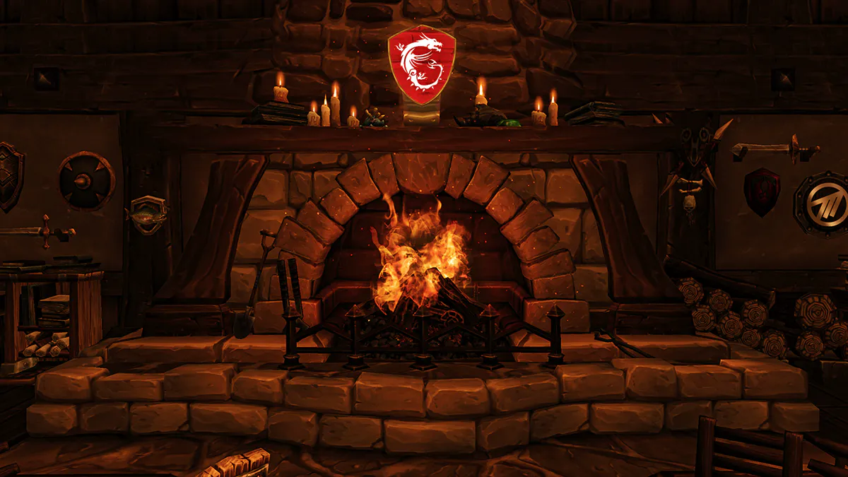 Method fireplace broadcast scene