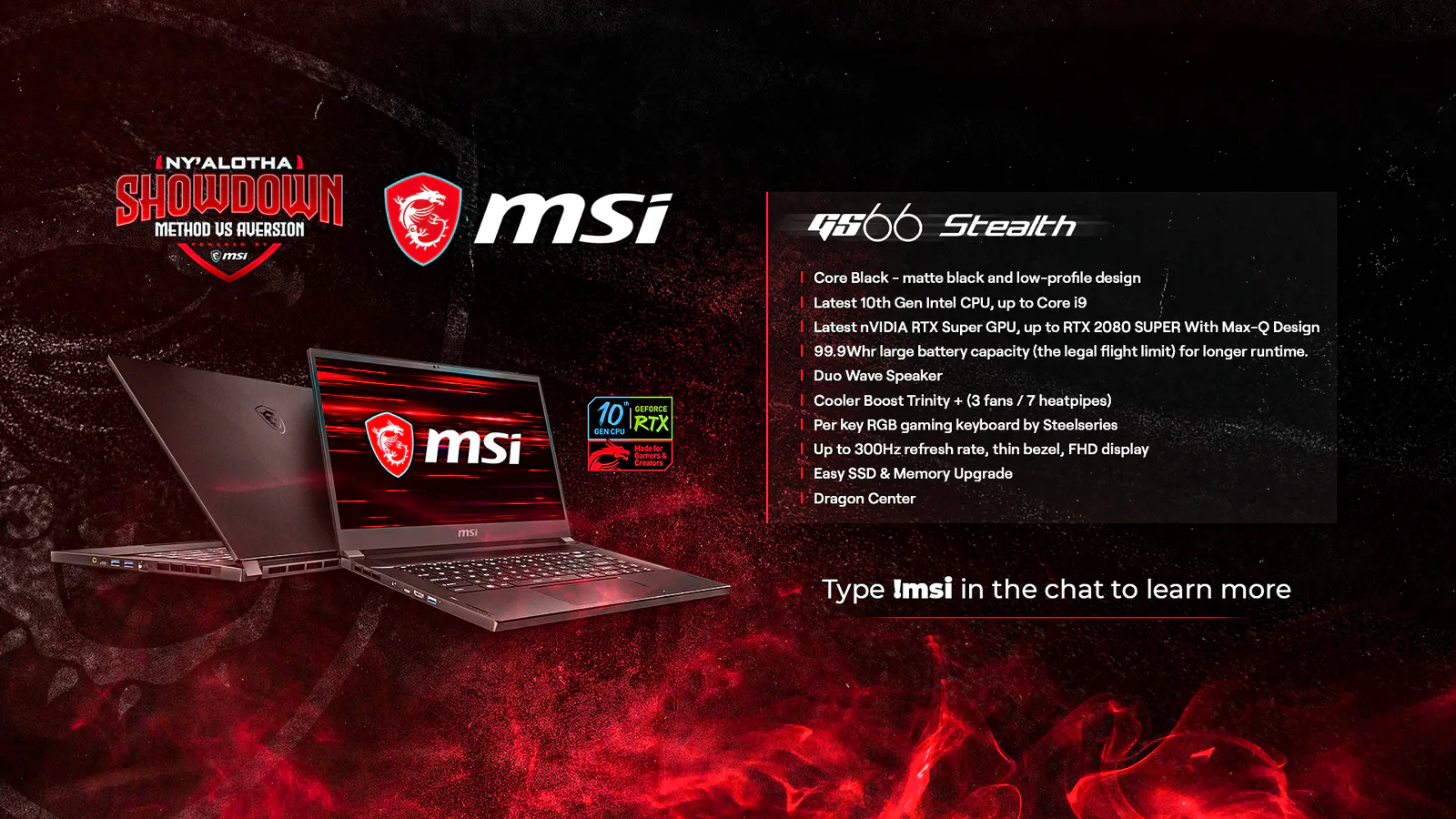 MSI Ny'alotha Showdown promotional graphic