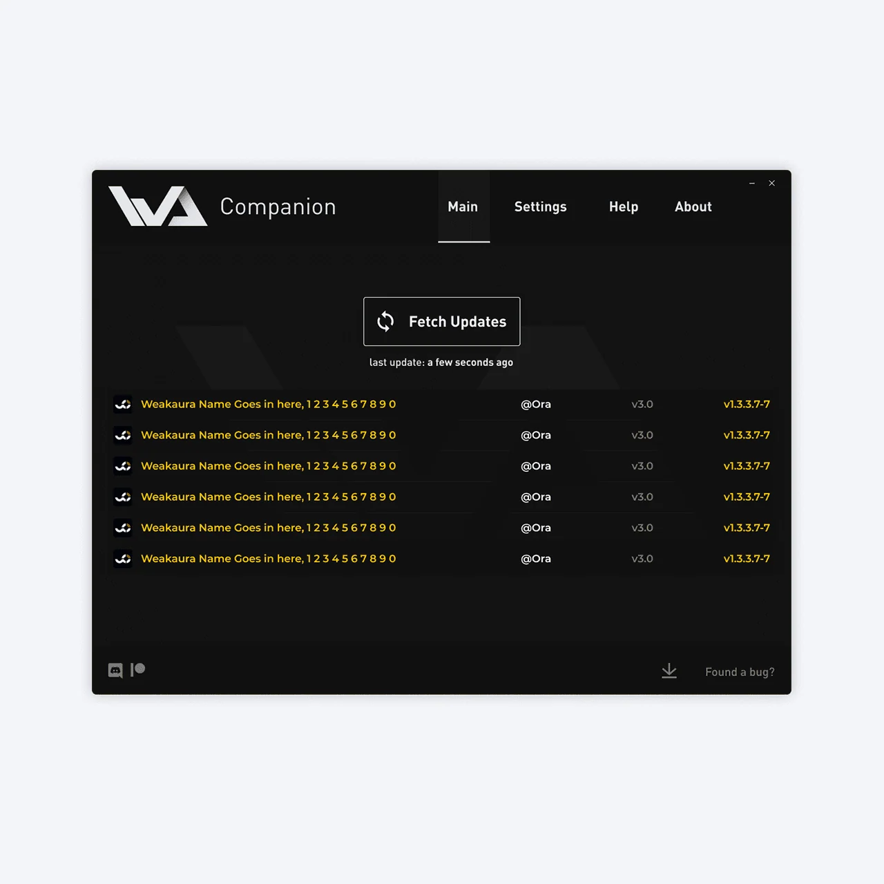 WeakAuras Companion desktop application interface