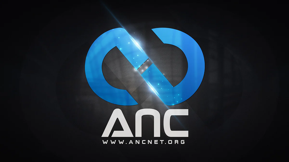 Blue ANC guild emblem with metallic dimensional treatment